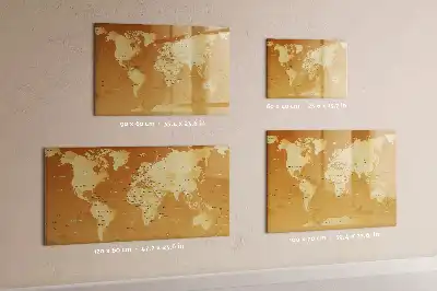 Mapa světa popisovatelná magnetická tabule