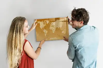 Mapa světa popisovatelná magnetická tabule