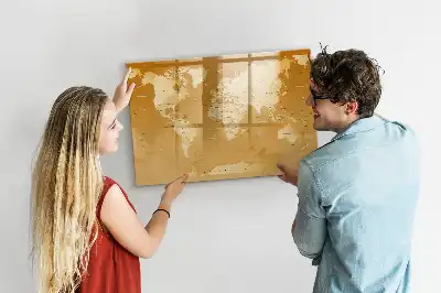 Mapa světa popisovatelná magnetická tabule