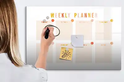Magnetická plánovací tabule týdenní plánovač s popisovatelným povrchem