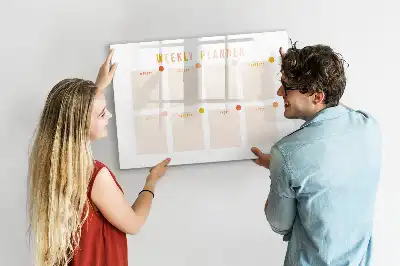 Magnetická plánovací tabule týdenní plánovač s popisovatelným povrchem