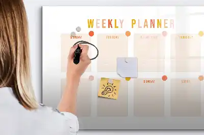 Magnetická plánovací tabule týdenní plánovač s popisovatelným povrchem