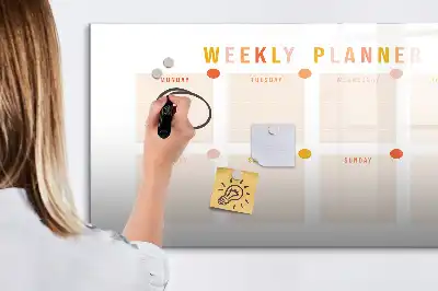 Magnetická plánovací tabule týdenní plánovač s popisovatelným povrchem