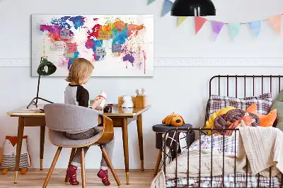 Mapa světa popisovatelná magnetická tabule