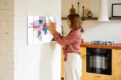 Mapa světa popisovatelná magnetická tabule