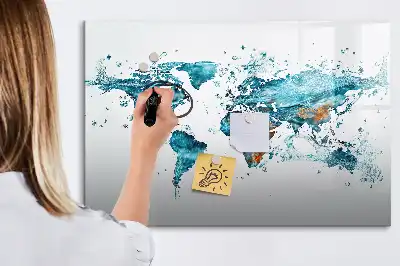 Magnetická kreslící tabule ve stylu vodní mapy světa