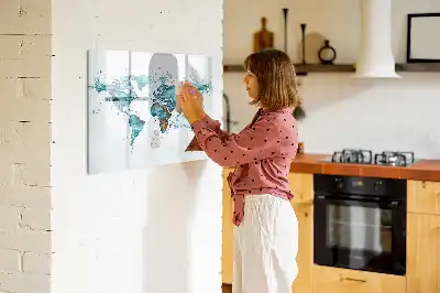 Magnetická kreslící tabule ve stylu vodní mapy světa
