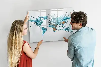 Magnetická kreslící tabule ve stylu vodní mapy světa