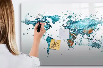 Magnetická kreslící tabule ve stylu vodní mapy světa