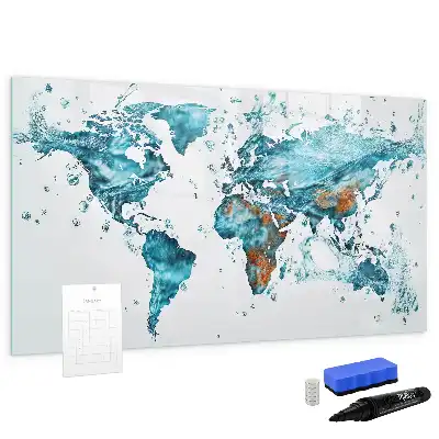 Magnetická kreslící tabule ve stylu vodní mapy světa