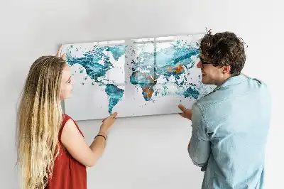 Magnetická kreslící tabule ve stylu vodní mapy světa