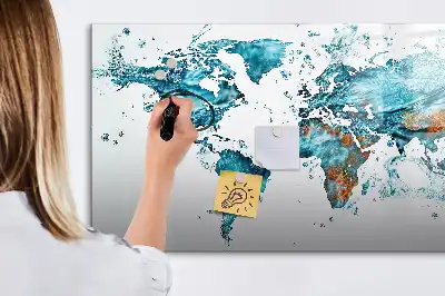 Magnetická kreslící tabule ve stylu vodní mapy světa
