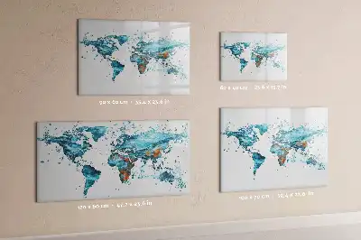 Magnetická kreslící tabule ve stylu vodní mapy světa