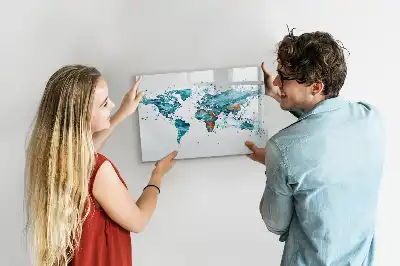 Magnetická kreslící tabule ve stylu vodní mapy světa