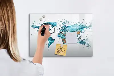 Magnetická kreslící tabule ve stylu vodní mapy světa