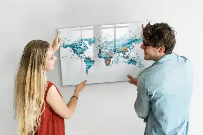 Magnetická kreslící tabule ve stylu vodní mapy světa