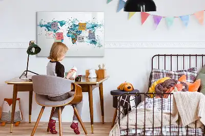 Magnetická kreslící tabule ve stylu vodní mapy světa