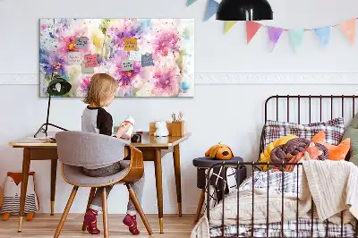 Popisovatelná magnetická tabule s motivem malovaných květin