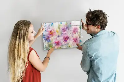 Popisovatelná magnetická tabule s motivem malovaných květin