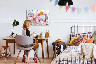 Popisovatelná magnetická tabule s motivem malovaných květin