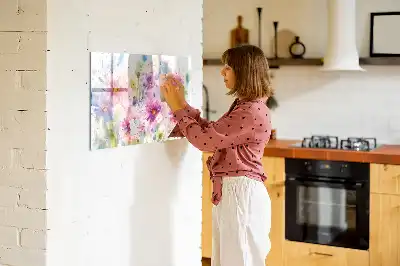 Popisovatelná magnetická tabule s motivem malovaných květin