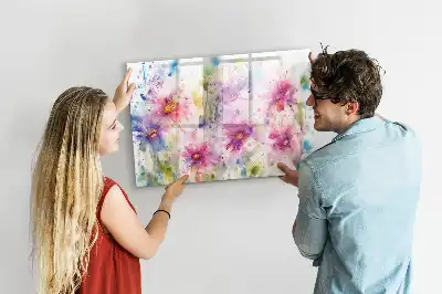 Popisovatelná magnetická tabule s motivem malovaných květin