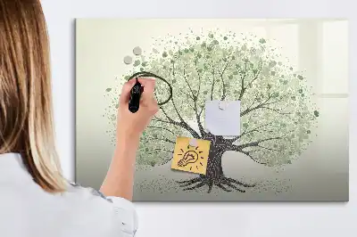 Popisovatelná magnetická tabule s motivem velkého stromu v přírodě