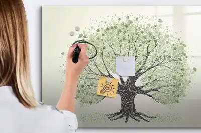 Popisovatelná magnetická tabule s motivem velkého stromu v přírodě
