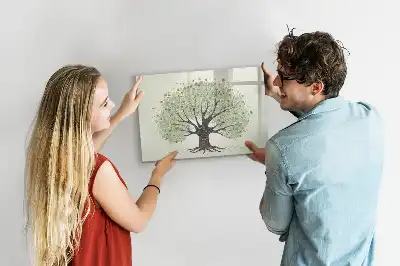 Popisovatelná magnetická tabule s motivem velkého stromu v přírodě