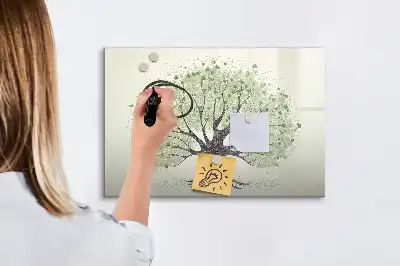 Popisovatelná magnetická tabule s motivem velkého stromu v přírodě