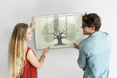Popisovatelná magnetická tabule s motivem velkého stromu v přírodě