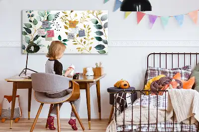 Magnetická kreslící tabule se vzorem listů rostlin