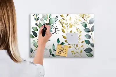 Magnetická kreslící tabule se vzorem listů rostlin