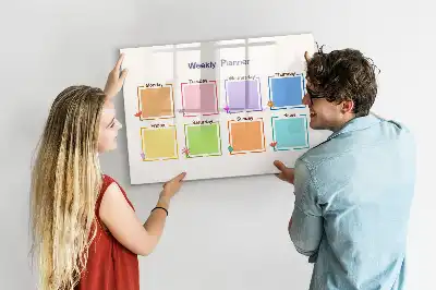 Popisovatelná magnetická tabule týdenní plánovač