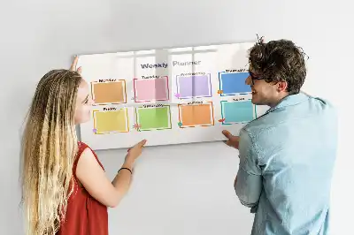 Popisovatelná magnetická tabule týdenní plánovač
