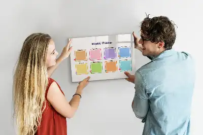 Popisovatelná magnetická tabule týdenní plánovač