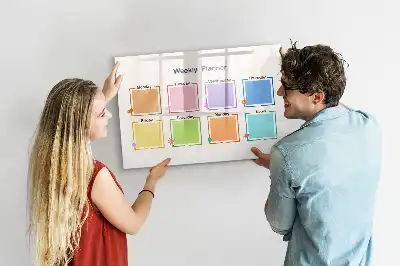 Popisovatelná magnetická tabule týdenní plánovač