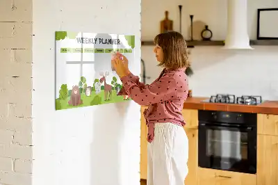 Magnetická kreslící tabule s motivem rozvrhu hodin