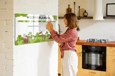 Magnetická kreslící tabule s motivem rozvrhu hodin