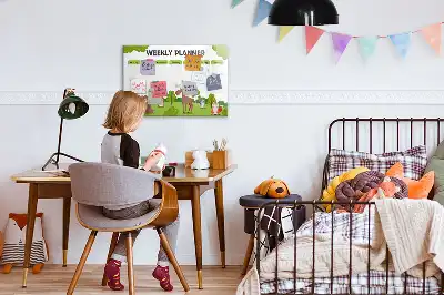 Magnetická kreslící tabule s motivem rozvrhu hodin