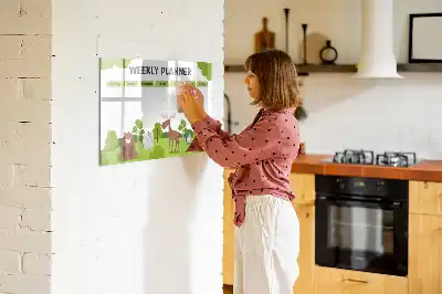 Magnetická kreslící tabule s motivem rozvrhu hodin
