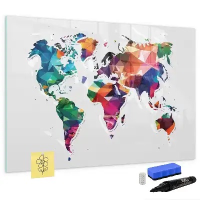 Magnetická kreslící tabule mapa světa z trojúhelníků