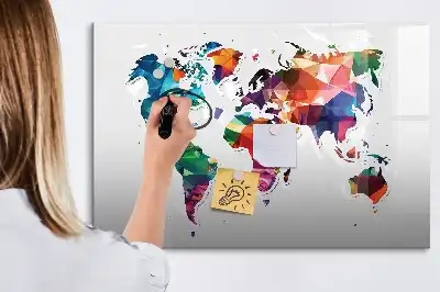Magnetická kreslící tabule mapa světa z trojúhelníků