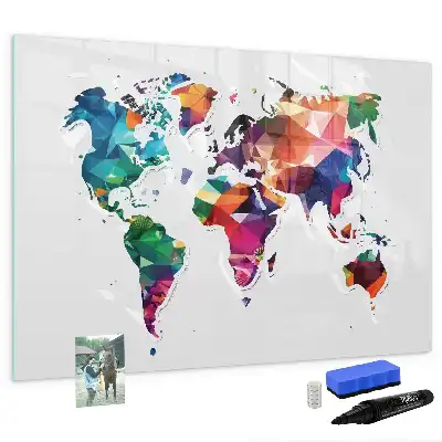 Magnetická kreslící tabule mapa světa z trojúhelníků