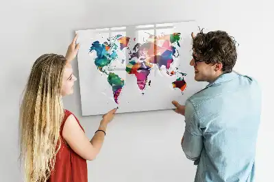 Magnetická kreslící tabule mapa světa z trojúhelníků