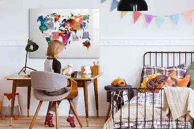 Magnetická kreslící tabule mapa světa z trojúhelníků