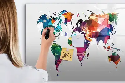 Magnetická kreslící tabule mapa světa z trojúhelníků