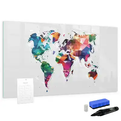 Magnetická kreslící tabule mapa světa z trojúhelníků