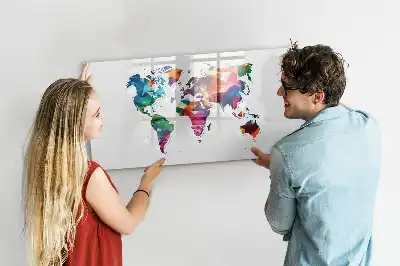 Magnetická kreslící tabule mapa světa z trojúhelníků