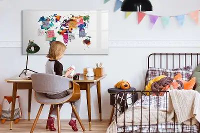 Magnetická kreslící tabule mapa světa z trojúhelníků